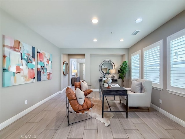 6184 Lafayette St, Chino, CA 91710 - living area with recessed lighting, baseboards, and wood tiled floors