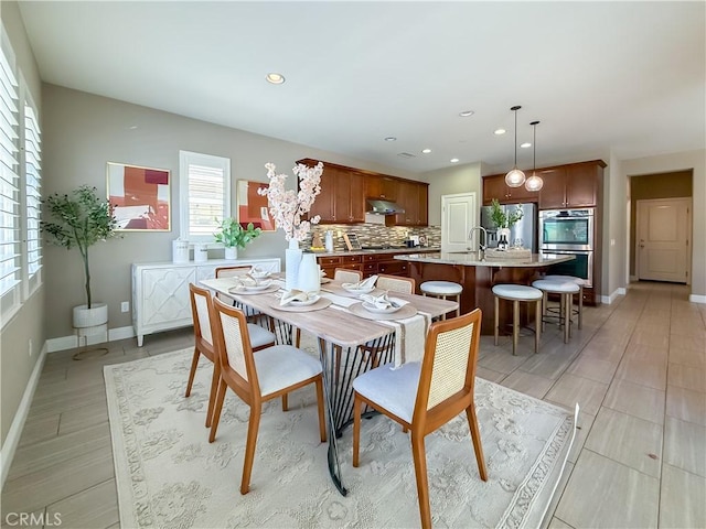 6184 Lafayette St, Chino, CA 91710 - dining area with healthy amount of natural light, recessed lighting, and baseboards