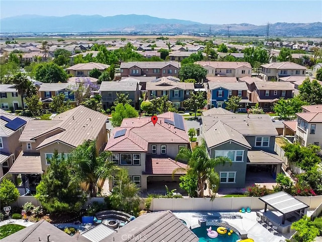 6184 Lafayette St, Chino, CA 91710 - aerial view of residential area featuring a mountainous background and a pool