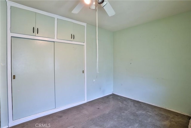 1706 James Pl, Pomona, CA 91767 - unfurnished bedroom with dark colored carpet, a closet, and ceiling fan
