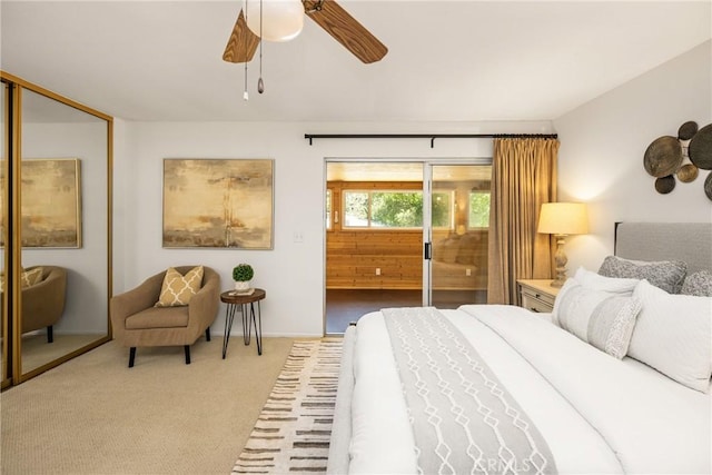 29422 Modjeska Canyon Rd, Modjeska Canyon, CA 92676 - bedroom featuring carpet floors, a ceiling fan, and a closet