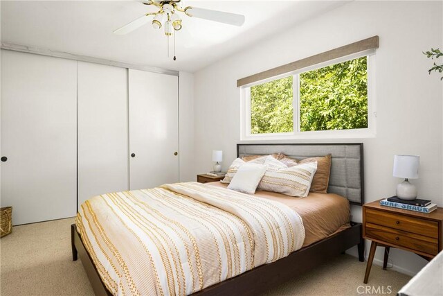 29422 Modjeska Canyon Rd, Modjeska Canyon, CA 92676 - carpeted bedroom with a closet and a ceiling fan