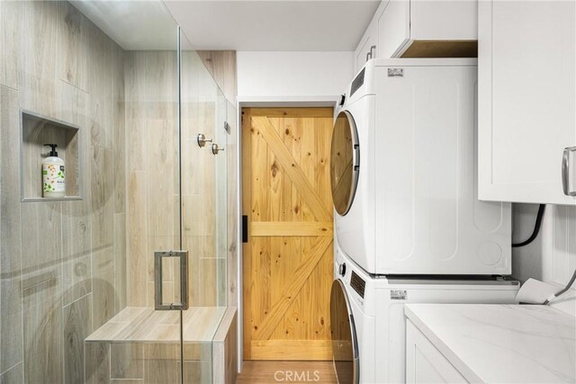 29422 Modjeska Canyon Rd, Modjeska Canyon, CA 92676 - laundry area with stacked washer / dryer