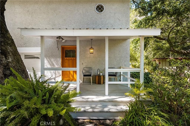29422 Modjeska Canyon Rd, Modjeska Canyon, CA 92676 - property entrance featuring stucco siding and covered porch