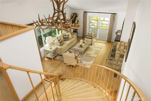 29422 Modjeska Canyon Rd, Modjeska Canyon, CA 92676 - stairs with wood finished floors