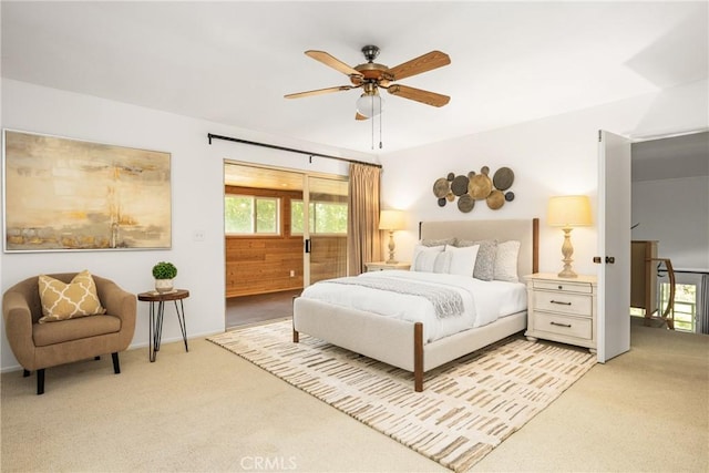 29422 Modjeska Canyon Rd, Modjeska Canyon, CA 92676 - bedroom with light carpet, access to exterior, and multiple windows
