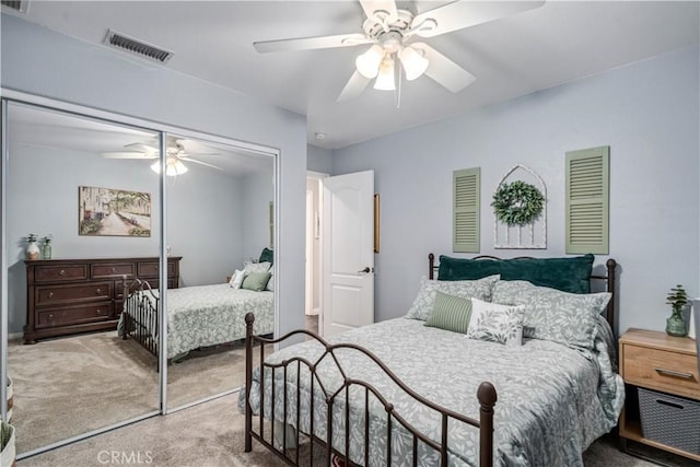 42311 Camden Way, Lancaster, CA 93536 - bedroom with carpet, a closet, and a ceiling fan