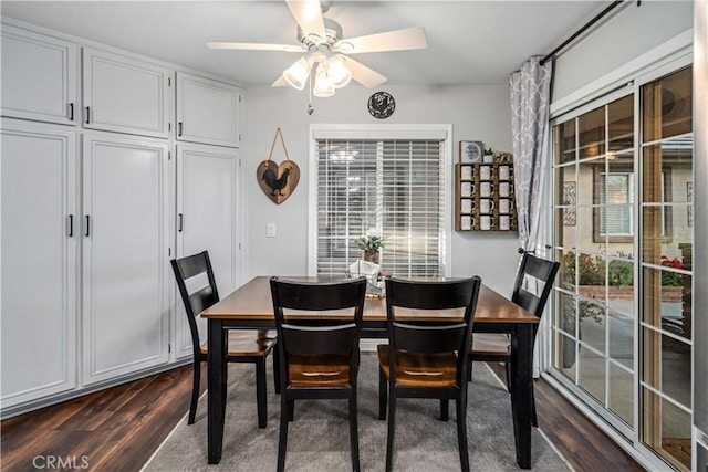 42311 Camden Way, Lancaster, CA 93536 - dining room with dark wood-type flooring and ceiling fan