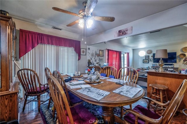 9419 Bartley Ave, Santa Fe Springs, CA 90670 - dining area with ceiling fan