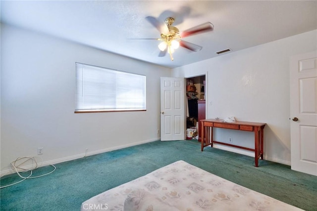 9419 Bartley Ave, Santa Fe Springs, CA 90670 - bedroom with carpet floors, baseboards, and ceiling fan