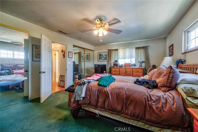 9419 Bartley Ave, Santa Fe Springs, CA 90670 - carpeted bedroom with ceiling fan and a closet