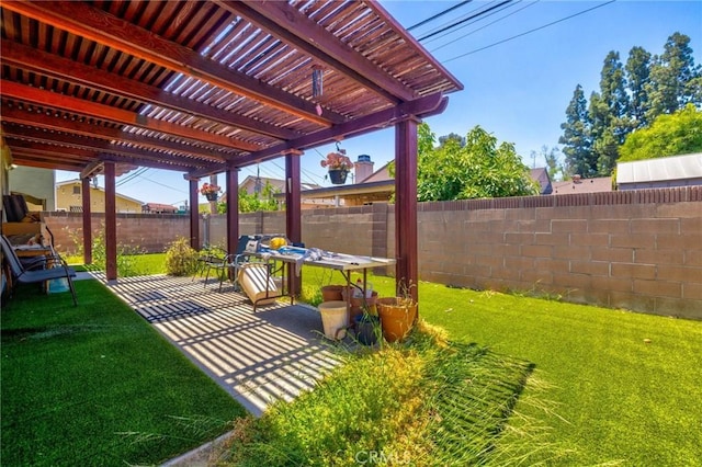 9419 Bartley Ave, Santa Fe Springs, CA 90670 - view of yard with a pergola and a patio