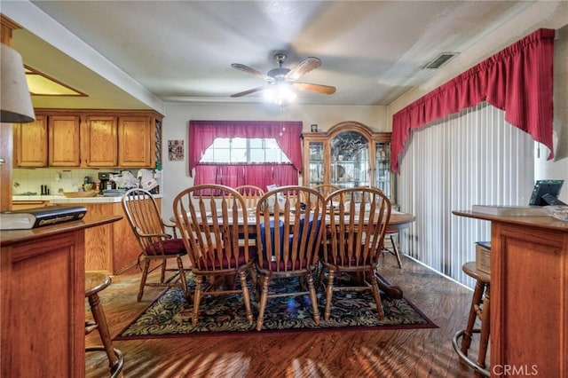 9419 Bartley Ave, Santa Fe Springs, CA 90670 - dining area with wood finished floors and a ceiling fan