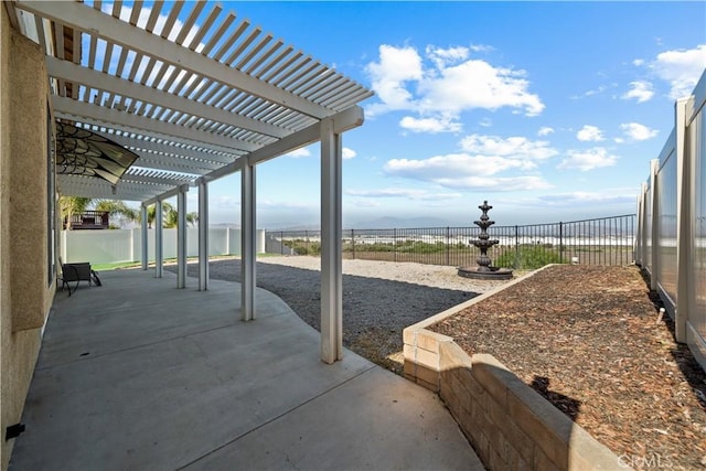 8840 Greenlawn St, Riverside, CA 92508 - fenced backyard featuring a patio, a pergola, and a water view