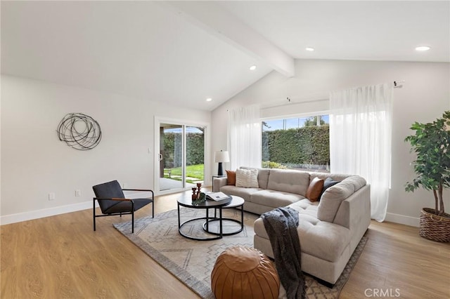 7848 Calmcrest Dr, Downey, CA 90240 - living room with baseboards, light wood-type flooring, and recessed lighting