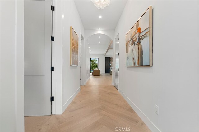 4634 Vesper Ave, Sherman Oaks, CA 91403 - corridor with arched walkways and recessed lighting