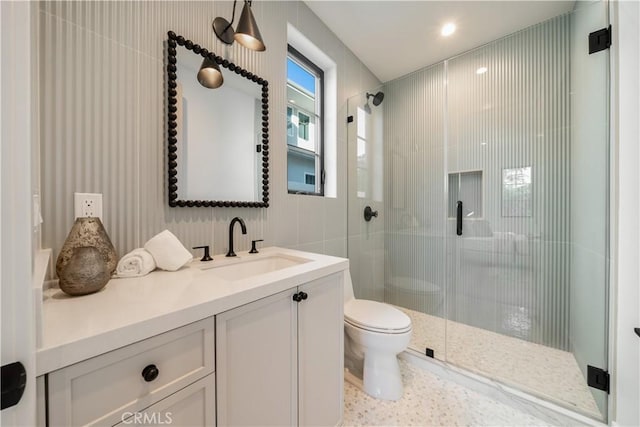 4634 Vesper Ave, Sherman Oaks, CA 91403 - full bathroom featuring a stall shower, toilet, and vanity