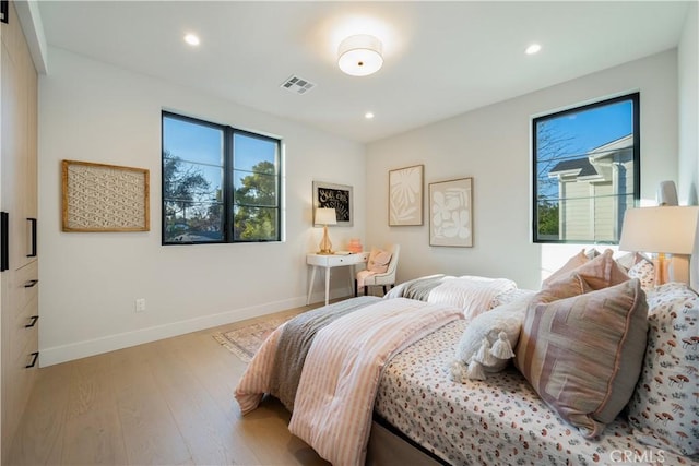 4634 Vesper Ave, Sherman Oaks, CA 91403 - bedroom with light wood-type flooring, baseboards, and recessed lighting