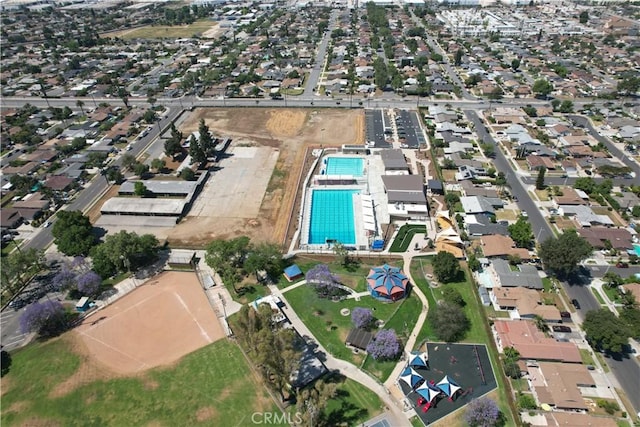14862 Temple Ave, La Puente, CA 91744 - aerial view of property's location featuring a pool area