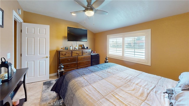 14862 Temple Ave, La Puente, CA 91744 - bedroom featuring vaulted ceiling and a ceiling fan