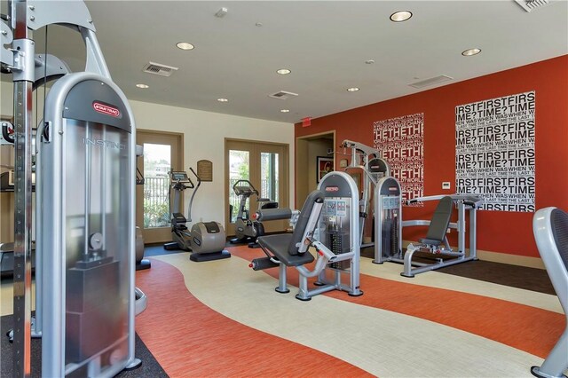 1101 Lasso Way Unit 303, Rancho Mission Viejo, CA 92694 - workout area with recessed lighting and carpet floors
