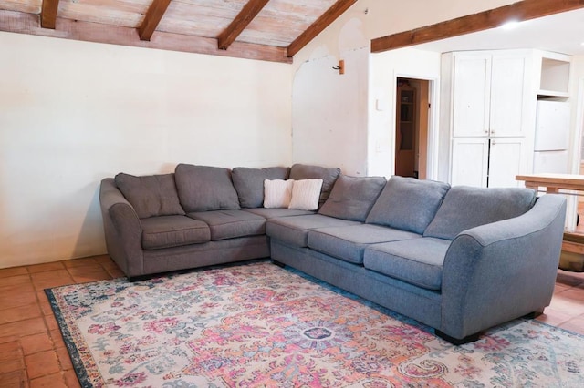 13965 Woods Valley Rd, Valley Center, CA 92082 - living room with light tile patterned flooring and wood ceiling