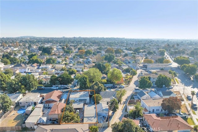 225 E 56th St, Long Beach, CA 90805 - aerial view of residential area with property parcel outlined