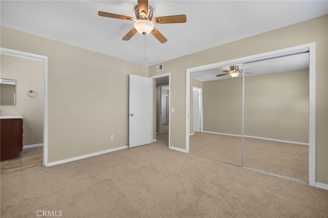 18557 Mescal St, Rowland Heights, CA 91748 - unfurnished bedroom featuring carpet flooring, a closet, ceiling fan, and baseboards