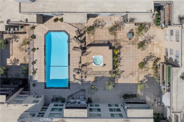 1745 Camino Palmero St Unit 107, Los Angeles, CA 90046 - drone / aerial view of a pool area