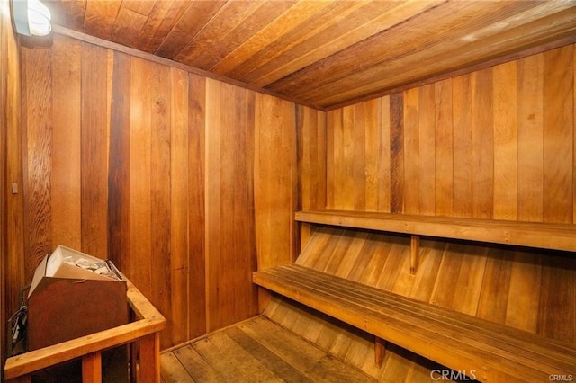 1745 Camino Palmero St Unit 107, Los Angeles, CA 90046 - sauna with wood ceiling and wood walls