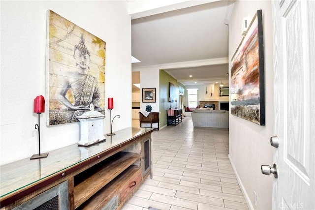 35450 Calle Nopal, Temecula, CA 92592 - hall featuring baseboards and crown molding