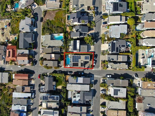 1088 Del Mar Ave, Laguna Beach, CA 92651 - aerial view of property and surrounding area with property boundaries highlighted and nearby suburban area