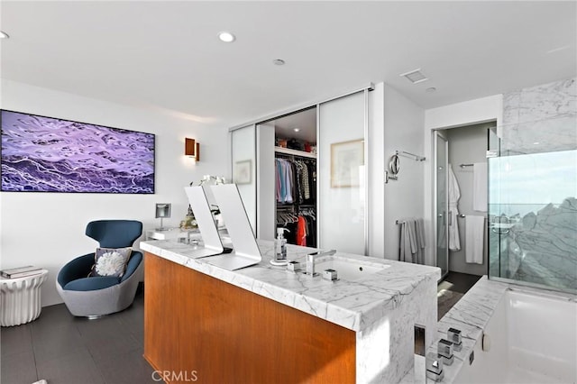 1088 Del Mar Ave, Laguna Beach, CA 92651 - office area with recessed lighting and a sink