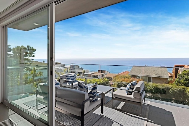 1088 Del Mar Ave, Laguna Beach, CA 92651 - balcony with a water view and outdoor lounge area