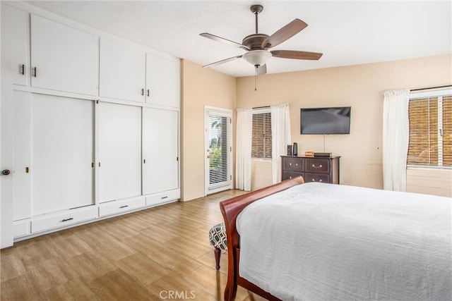 1872 Arroyo Dr, Riverside, CA 92506 - bedroom featuring light wood-type flooring and a ceiling fan
