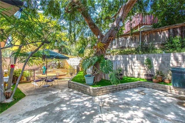 1872 Arroyo Dr, Riverside, CA 92506 - fenced backyard featuring a patio area and outdoor dining space