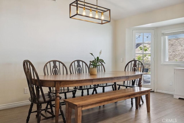 27721 Wakefield Rd, Castaic, CA 91384 - dining room featuring wood finished floors and baseboards