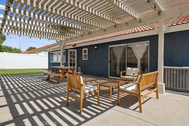 27721 Wakefield Rd, Castaic, CA 91384 - view of patio / terrace with a pergola and outdoor dining area