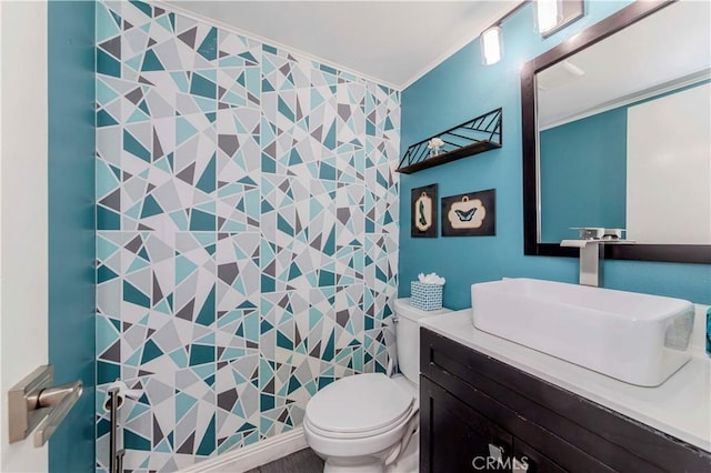 5526 Donner Ave, Buena Park, CA 90621 - bathroom with toilet, vanity, and tile walls
