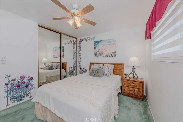 5526 Donner Ave, Buena Park, CA 90621 - carpeted bedroom with ceiling fan, a closet, and baseboards