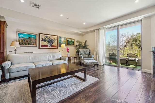 11218 Camarillo St Unit 305, Toluca Lake, CA 91602 - living room featuring wood finished floors, recessed lighting, and baseboards