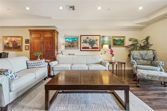 11218 Camarillo St Unit 305, Toluca Lake, CA 91602 - living area featuring recessed lighting, wood finished floors, and baseboards