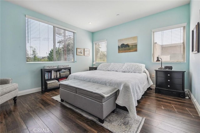 11218 Camarillo St Unit 305, Toluca Lake, CA 91602 - bedroom with dark wood finished floors, baseboards, and recessed lighting