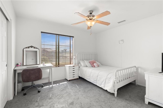 277 Appaloosa Dr, Hemet, CA 92545 - carpeted bedroom with a ceiling fan and a closet