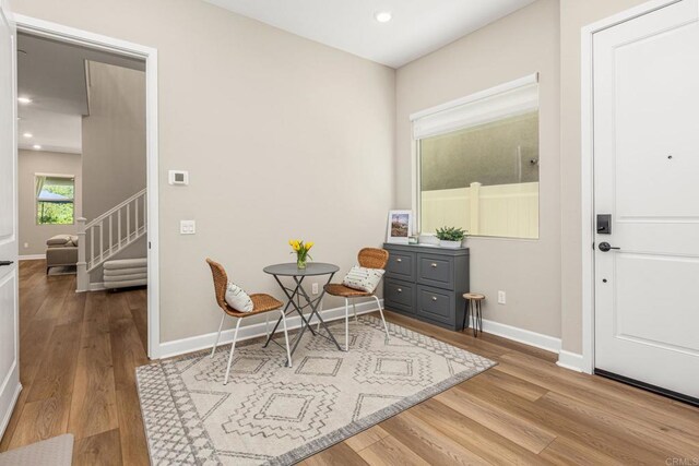 675 Westbrook Loop, San Marcos, CA 92078 - dining area with wood finished floors, baseboards, stairs, and recessed lighting