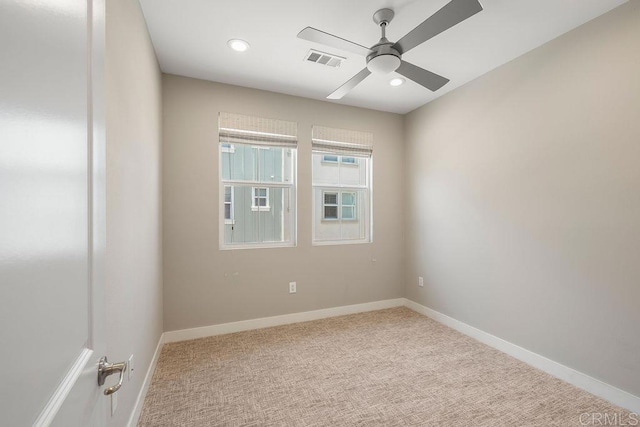 1105 Hibiscus Way, Oceanside, CA 92054 - carpeted empty room featuring a ceiling fan, baseboards, and recessed lighting