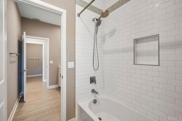 1105 Hibiscus Way, Oceanside, CA 92054 - full bath with  shower combination, wood finished floors, baseboards, and vanity