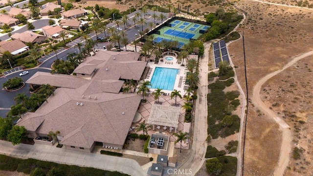 29557 Warmsprings Dr, Menifee, CA 92584 - aerial overview of property's location featuring a pool area