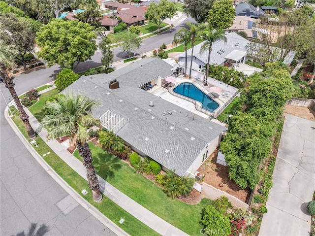 2201 Archdale St, Riverside, CA 92506 - aerial perspective of suburban area with a pool area
