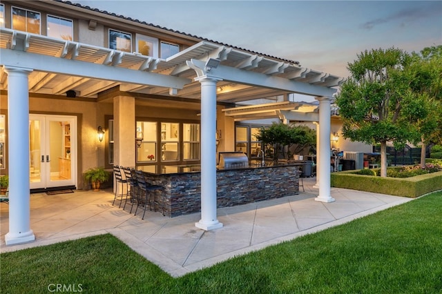 4160 New Hampshire Ave, Claremont, CA 91711 - view of patio / terrace with a pergola and french doors